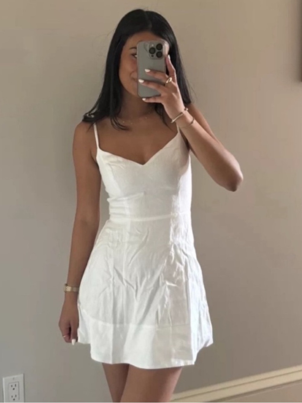 Reformation Holt Linen Dress in White
